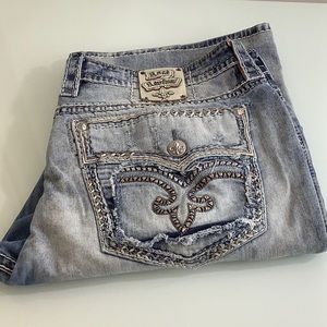 Mens Used Rock Revival Jeans 
